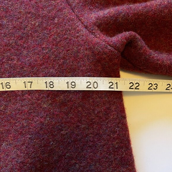 LL Bean Blazer Jacket Burgundy Button-Up Cardigan Wool Made In Austria VTG - Picture 13 of 15